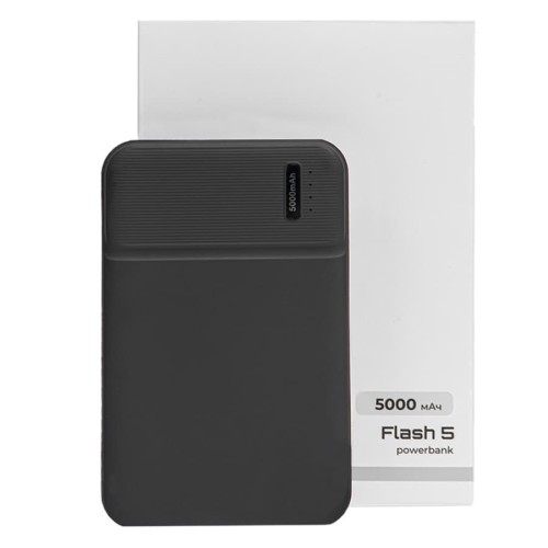 Универсальный аккумулятор Flash 5 (5000 мАч) с подсветкой и soft touch, синий, 9,8х6.3х1,3 см