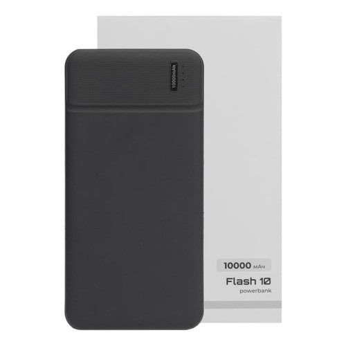 Универсальный аккумулятор Flash 10 (10000 мАч) с подсветкой и soft touch,синий,13,7х6,87х1,55 мм