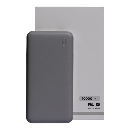 Универсальный аккумулятор Rib 10 (10000 мАч), белый, 13,5х6.8х1,5 см