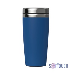 Термостакан Эльбрус, покрытие soft touch, синий