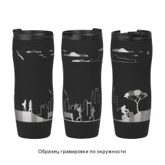 Термостакан Монтана 400 мл, покрытие soft touch, черный