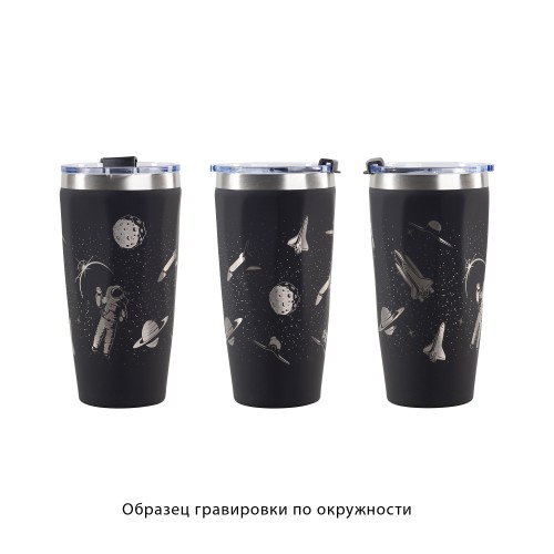 Термостакан Calypso 500 мл, покрытие soft touch, черный