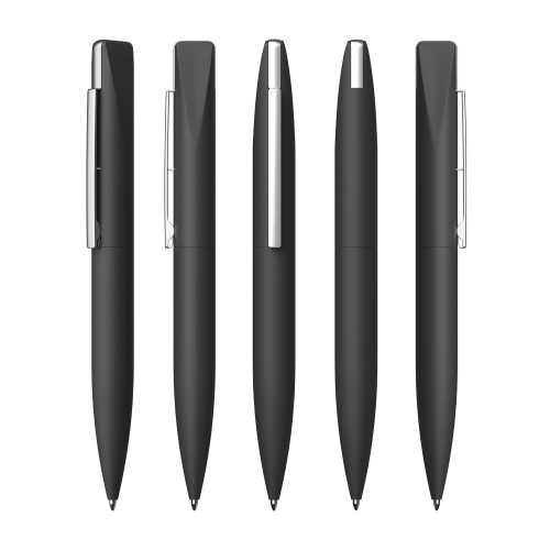 Ручка шариковая Callisto с флеш-картой 32Gb, покрытие soft touch, черный