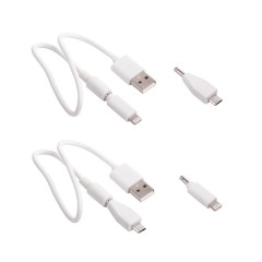 Кабель 2-в-1 (microUSB, Lightning), белый