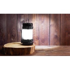 Туристический led-фонарь Campus с аккумулятором 4000 mAh, черный с серым