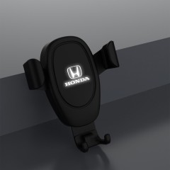 Автомобильное беспроводное (10W) зарядное устройство Clamp SOFTTOUCH с подсветкой логотипа, покрытие soft touch, черный