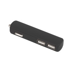 Автомобильное зарядное устройство Slam с 2-мя разъёмами USB, покрытие soft touch, черный