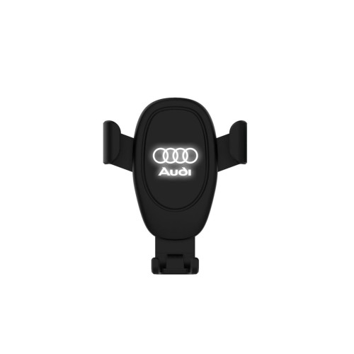 Автомобильное беспроводное (10W) зарядное устройство Clamp SOFTTOUCH с подсветкой логотипа, покрытие soft touch, черный