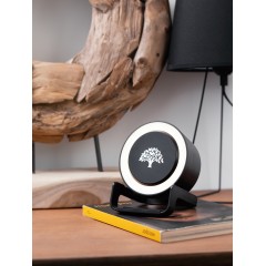 Bluetooth колонка-подставка Smart Loud с беспроводным (10W) зарядным устройством, лампой и подсветкой логотипа, черный