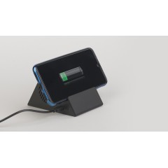 Bluetooth колонка-подставка Rock 3Вт с беспроводным зарядным устройством и подсветкой логотипа, черный