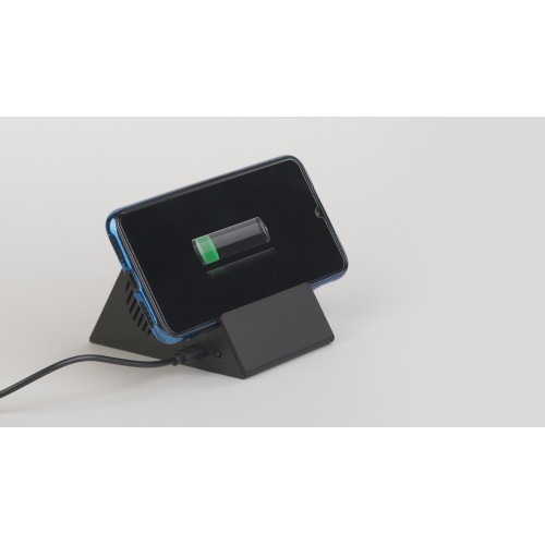 Bluetooth колонка-подставка Rock 3Вт с беспроводным зарядным устройством и подсветкой логотипа, черный