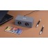Bluetooth колонка Cool Gray с двумя динамиками (2х3Вт) и беспроводным зарядным устройством, переработанный пластик (RPET), серый
