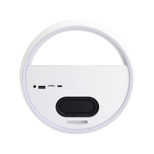 Bluetooth колонка Smart Orb 5Вт с беспроводным (15W) ЗУ, лампой, часами, FM радио, белый