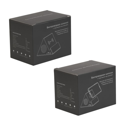 Bluetooth колонка-подставка Rock 3Вт с беспроводным зарядным устройством и подсветкой логотипа, черный