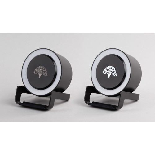 Bluetooth колонка-подставка Smart Loud с беспроводным (10W) зарядным устройством, лампой и подсветкой логотипа, черный