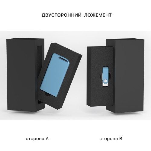Набор зарядное Theta 4000 mAh + флеш-карта Vostok 16Гб  в футляре, голубой, покрытие soft touch, голубой