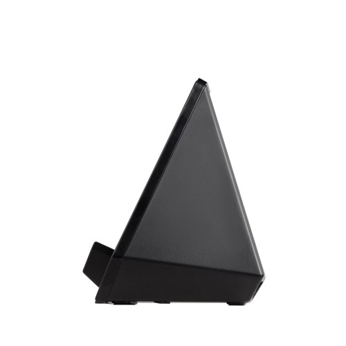 Настольная Bluetooth колонка (3Вт) Smart Pyramid с часами и беспроводным (15W) зарядным устройством, с подсветкой логотипа, черный