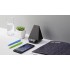 Настольная Bluetooth колонка (3Вт) Smart Pyramid с часами и беспроводным (15W) зарядным устройством, с подсветкой логотипа, черный
