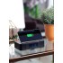 Настольные часы Smart Box с bluetooth колонкой (2х3Вт), беспроводным (15W) зарядным устройством и складной подставкой под смартфон, черный