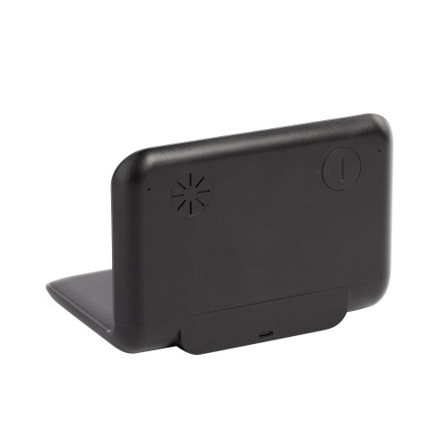 Настольные часы Smart Time с беспроводным (15W) зарядным устройством, будильником и термометром, со съёмным дисплеем, черный