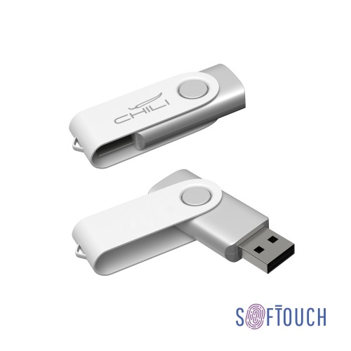 Флеш-карта Vostok, объем памяти 16GB, покрытие soft touch#, белый