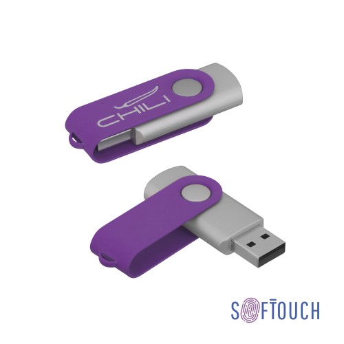 Флеш-карта Vostok, объем памяти 16GB, покрытие soft touch#, фиолетовый