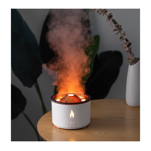 Увлажнитель воздуха Smart Volcanoс пультом ДУ,  функцией ароматерапии и интерьерной подсветкой, белый с черным