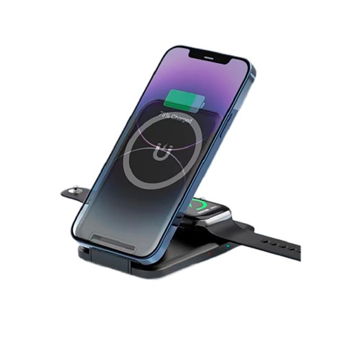 Складная беспроводная (15W) зарядная станция Slap с MagSafe, черный