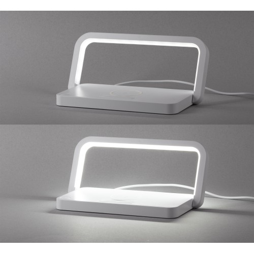 Лампа складная Smart Light с беспроводным (10W) зарядным устройством и подставкой для смартфона, белый
