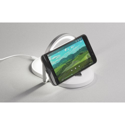 Лампа складная с беспроводным (15W) зарядным устройством Sky Light, белый с серым
