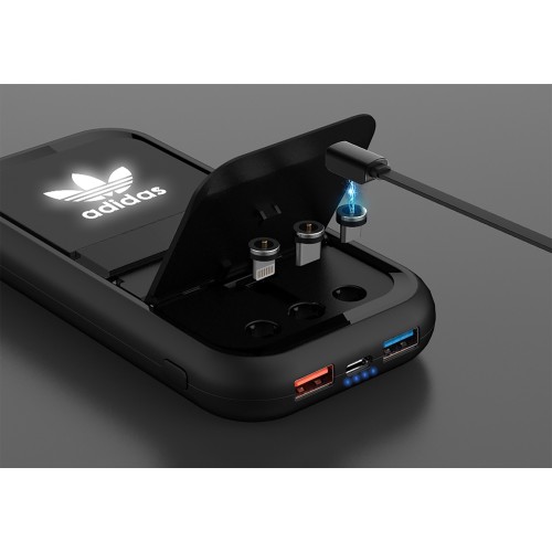 Беспроводное ЗУ Fast & Furious, 10000 mAh, с быстрой (22.5W/15W) зарядкой, с магнитным кабелем и набором переходников, с подсветкой логотипа, черный
