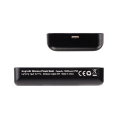 Беспроводное зарядное устройство Skeleton 10000 mAh с функцией MagSafe, прозрачный пластик/алюминий, черный
