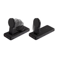 Беспроводная зарядная (20W/15W) станция-пауэрбэнк Slider 10000 mAh для смартфонов, наушников, часов, с подвижным зарядным блоком, черный