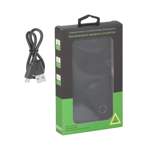 Беспроводное зарядное устройство Fast SOFTTOUCH, 6000 mAh, черный