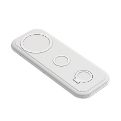Настольная беспроводная (15W) зарядная станция Snow Board для смартфона, часов и наушников, белый