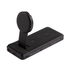 Беспроводная зарядная (20W/15W) станция-пауэрбэнк Slider 10000 mAh для смартфонов, наушников, часов, с подвижным зарядным блоком, черный