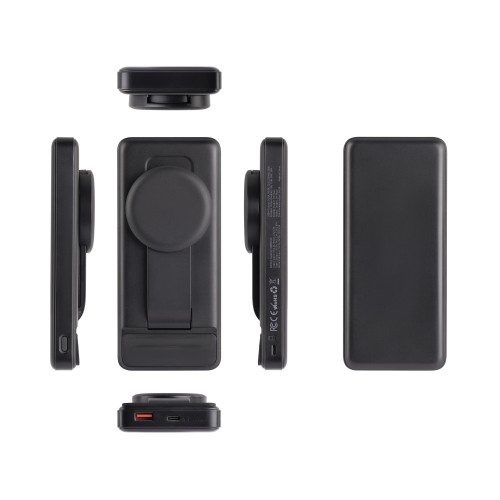 Беспроводная зарядная (20W/15W) станция-пауэрбэнк Slider 10000 mAh для смартфонов, наушников, часов, с подвижным зарядным блоком, черный