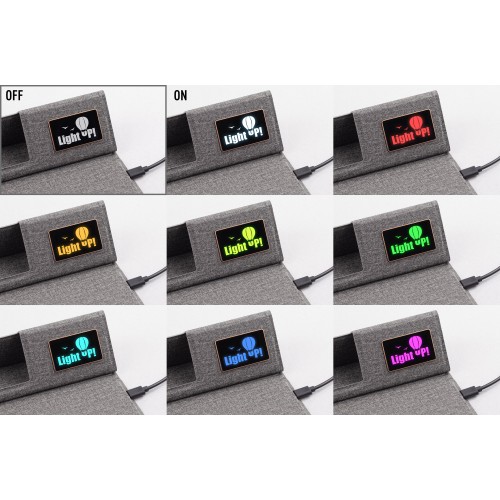 Настольная складная подставка Cool Mat с беспроводным (15W) ЗУ, сенсорной подсветкой логотипа, функцией MagSafe и ковриком для мыши, серый