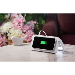 Лампа складная Smart Light с беспроводным (10W) зарядным устройством и подставкой для смартфона, белый
