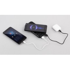 Беспроводное зарядное устройство Sticky SOFTTOUCH, 10000 mAh с подсветкой логотипа и присосками, черный