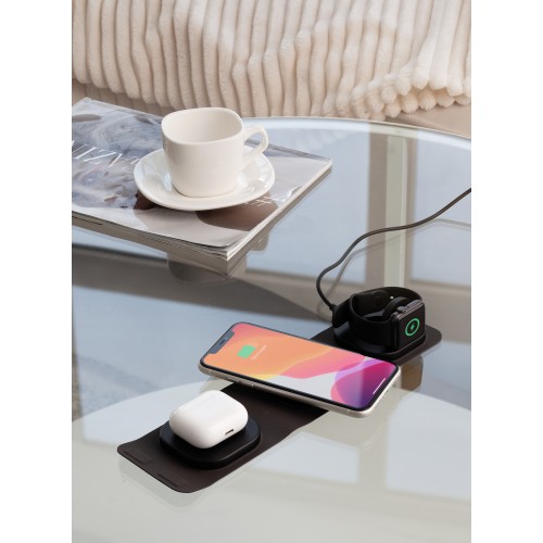Складная беспроводная (15W) зарядная станция Magic Case с MagSafe для смартфона, часов и наушников, черный