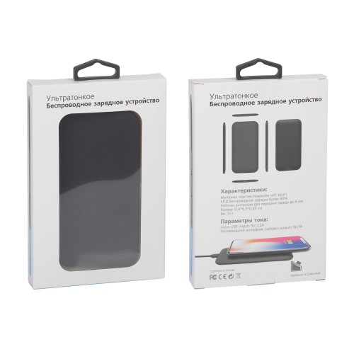 Настольное беспроводное зарядное устройство Slim SOFTTOUCH, черный