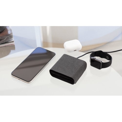 Складная беспроводная (15W) зарядная станция Magic Case с MagSafe для смартфона, часов и наушников, черный