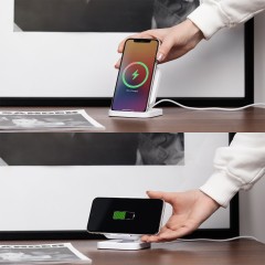 Складная настольная подставка Flex с беспроводным (15W) зарядным устройством, белый