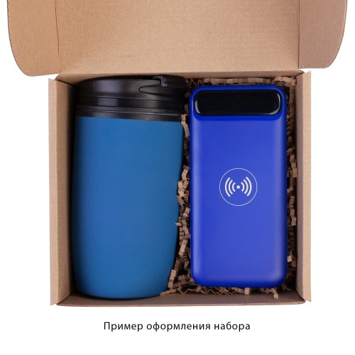 Беспроводное зарядное устройство Quantum, 10000 mAh с цифровым индикатором заряда, синий
