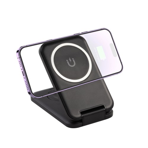Складная беспроводная (15W) зарядная станция Slap с MagSafe, черный