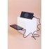 Беспроводное зарядное устройство Eight SOFTTOUCH, 8000 mAh, с подсветкой логотипа и подставкой, черный