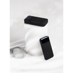 Зарядное (22.5W) устройство Top Grade SOFTTOUCH 20000 mAh с подсветкой логотипа, встроенными кабелями и цифровым индикатором заряда, черный