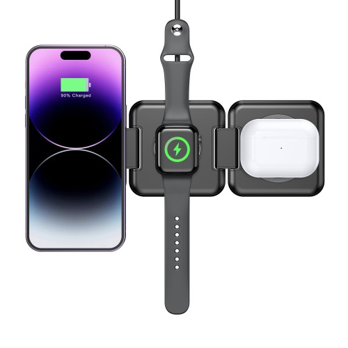 Складная беспроводная (15W) зарядная станция Flip с MagSafe, черный