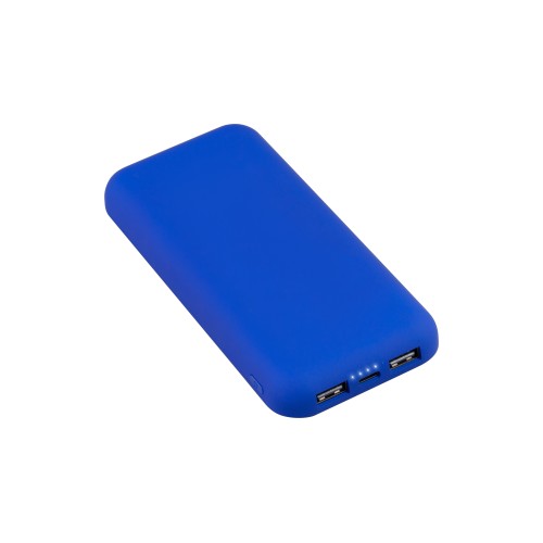 Беспроводное зарядное устройство Sticky SOFTTOUCH, 10000 mAh с подсветкой логотипа и присосками, синий